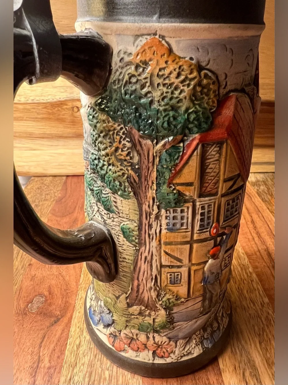 Armin Bay Ltd Ed German Beer Stein #576/5000 95% Pewter Locomotive Lid